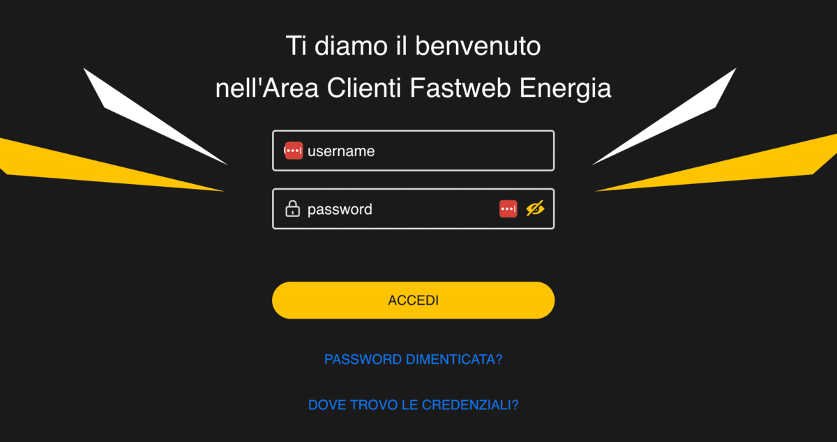 area clienti fastweb energia