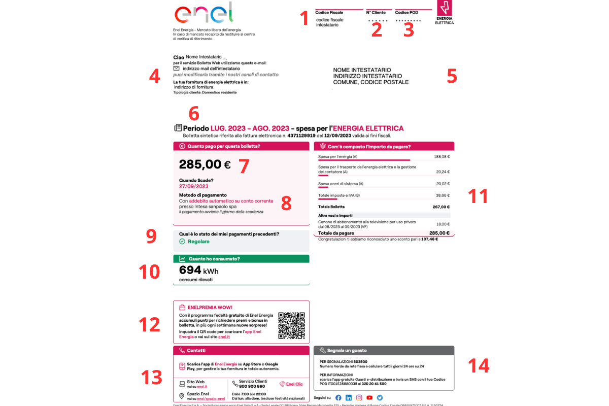 bolletta enel energia pagina 1 