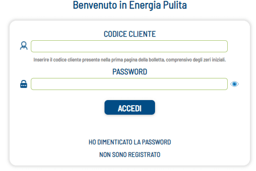 area clienti energia pulita