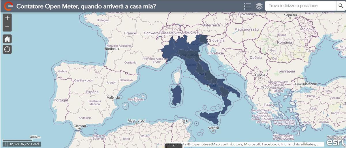 mappa cambio contatore e-distribuzioni