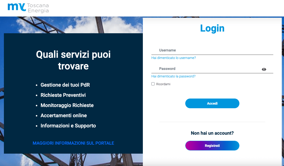 My Toscana Energia login e registrazione (clienti.toscanaenergia.eu 20-09-22)