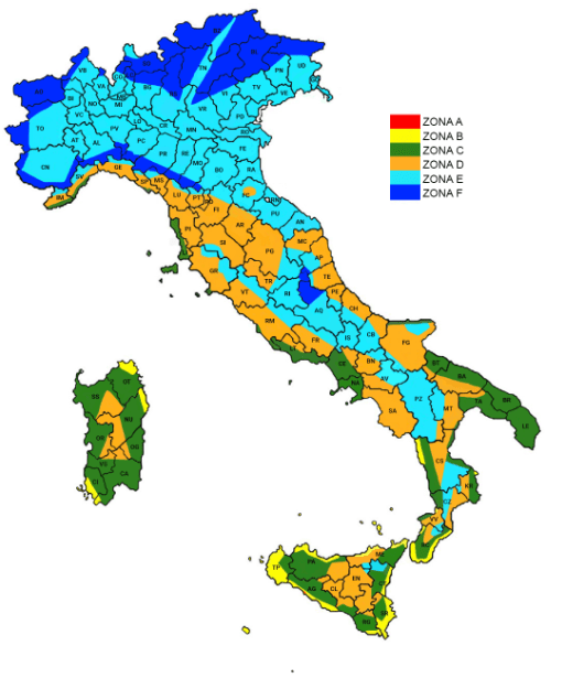 zone climatiche Italia