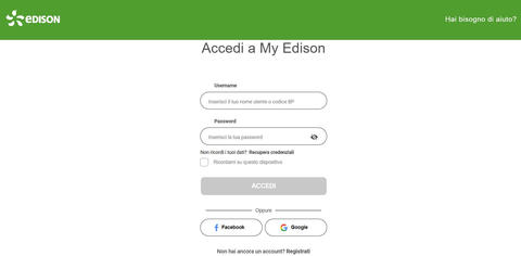 Come fare login My Edison